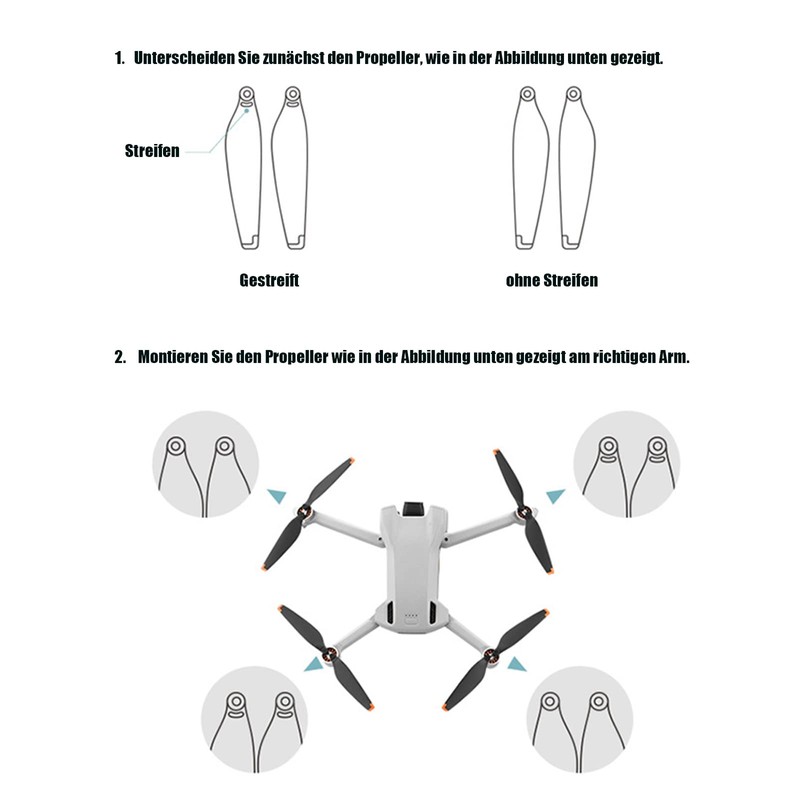 16 Pieces Mini 3 Propellers, DJI Mini 3 Propeller Replacement