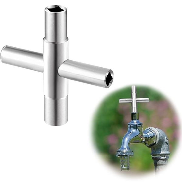 1 Pcs Water Key,4 Way Sillcock Key, Commercial Water Meter