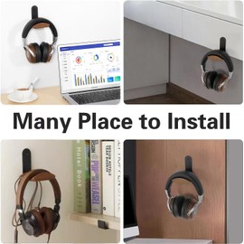 Jichenfang Headphone Holder Headset Holder Headphone Stand Headphones Wall Mount Headset Stand for Audio Studio and PC Gaming Headphones