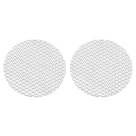 PATIKIL 2" Diameter 304 Stainless Steel Perforated Sheet, 2 Pcs 0.06" Hole 19GA Expanded Metal Mesh Round Slices Plate Screen Decorative Meshes for Ventilation Grill Smoking, Silver Tone
