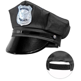 Widmann 03328 Adult Police Hat Adjustable Unisex Black One Size