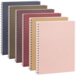 LABUK 6pcs A4 Spiral Notebooks, 8.5 x 11 Inches Plastic Cover Notebooks, Spiral Journals Notebooks for School, Office, Home and Beyond