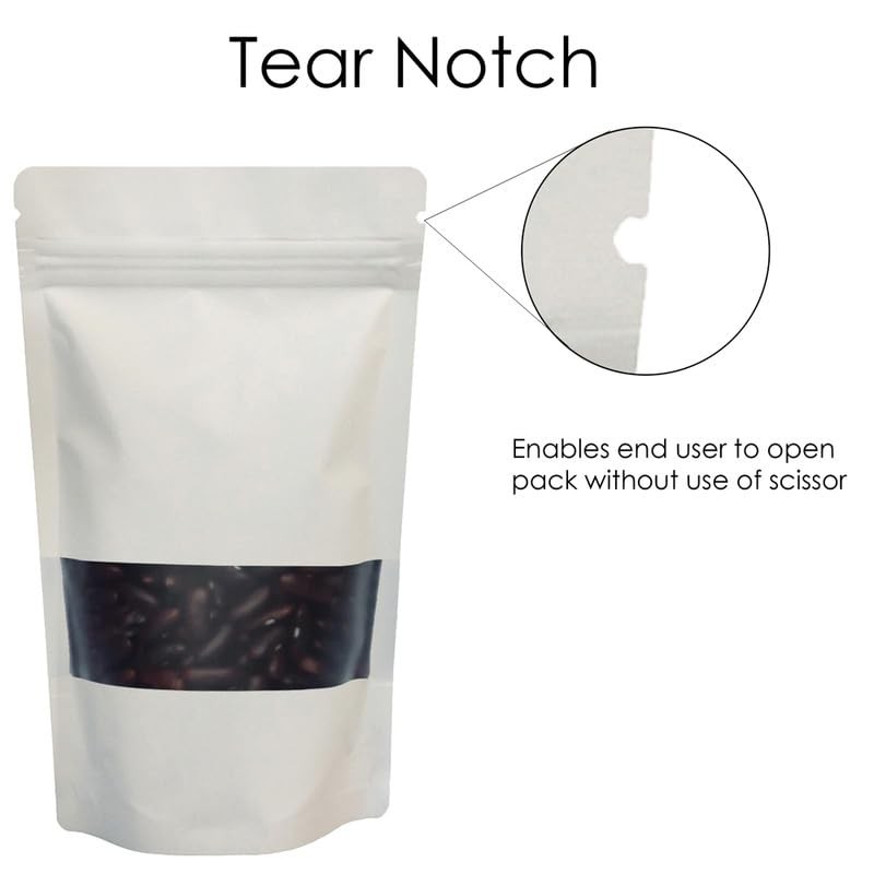 Rightpak Window Stand Up Pouches 100 Pieces 13cm x 21cm,