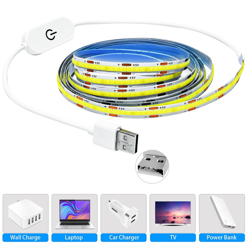 Tesfish LED Strip Light 5 V USB COB Strip 2