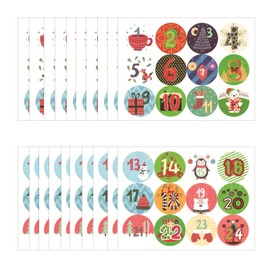 20 Sheets Christmas Advent Calendar Numbers Sticker,1-24 Christmas Countdown Calendar Stickers DIY Advent Calendar Stickers Christmas Boxes Tags Adhesive Labels for Kids DIY Gifts Craft Xmas Holiday