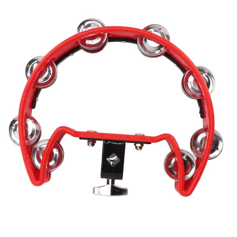 Tambourine Single Row Metal Jingle Bells Handheld Percussion Drum Instrument