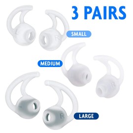 MMOBIEL Silikon Ohrstöpsel Haken Bügel kompatibel mit Bose MIE2 IE2 mit Geräusch Isoliering 3 Paar (je 1 x S/M/L)