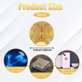 JIYIN 6 Stück Strahlenschutz Handy Aufkleber, Aufkleber Strahlung Abschirmung Sticker für Computer Radio Laptop Tablet-PC Fernseher