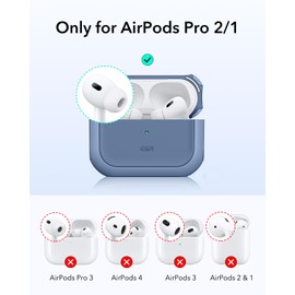 ESR for AirPods Pro 2 Case, Compatible with Airpods Pro Case 2nd / 1st Generation (2023/2022/2019), Compatible with MagSafe, Full Drop Protection Cover with Lanyard, Gray