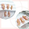 LBPEPAMZ 24Pcs Flower Press on Nails Short Medium Almond Fake