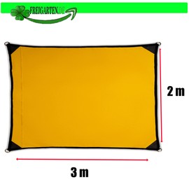 freigarten.de Awning Waterproof Sun Protection Rectangular Garden with Attachments, Linen, 100% Protection from UV Rays 3 m x 2 m