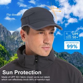 GADIEMKENSD Hat for Men Women Mesh Baseball Cap Foldable Quick Dry Breathable Hat UPF50+ Trucker Ball Cap for Tennis Golf Sports Outdoor Black