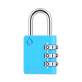 Zarker XD35 Combination Lock, 3-Digit Padlock for School, Gym, Sports Locker Lock, Fence, Toolbox, Case, Outdoor, Hasp Storage (1-Pack, Blue)