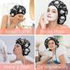 BHAHB Luxury Shower Cap Reusable Terry Cloth Lined EVA Triple