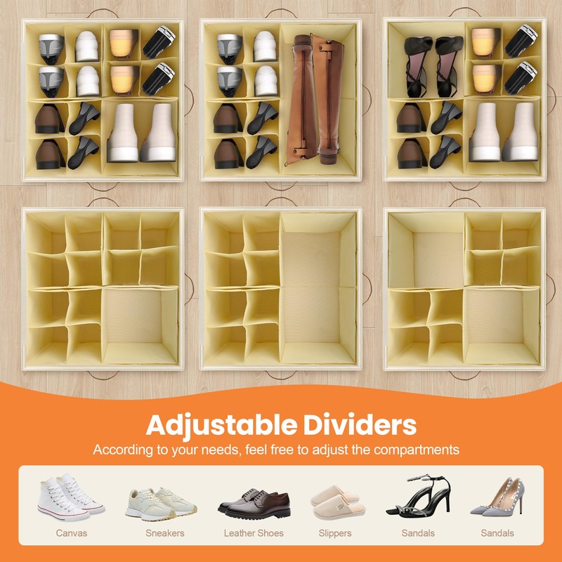 Shoe Organizer for Closet, 2 Pack Shoe Storage Organizer with