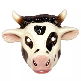 Forum Animal Masks Plastic Full Face Asso Jungle Farm & Forest Costume Animal Masks  - Cow