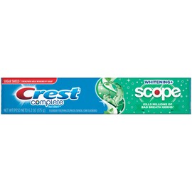 Crest Complete Multi-Benefit Fluoride Toothpaste, Whitening + Scope, Minty Fresh 6.2 oz