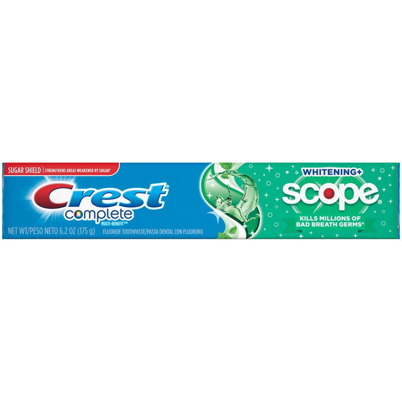 Crest Complete Multi-Benefit Fluoride Toothpaste, Whitening + Scope, Minty Fresh