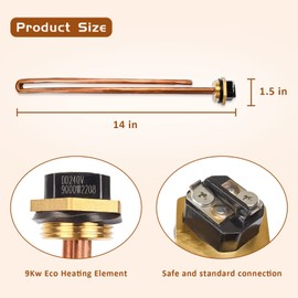 3PCS HE 90240 Water Heater Element Parts Compatible with Ecosmart ECO 18 ECO 24 ECO 27 ECO 36, 9KW 240V Heating Element Replacement for iHeat Rheem