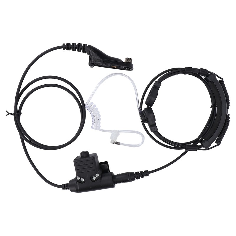 7.1mm Throat Mic Earpiece Retractable Walkie Talkie Headset with U94