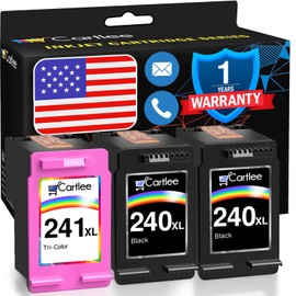 Cartlee Remanufactured Ink Cartridge Replacement for Canon PG-240XL 240 XL CL-241XL 241 XL PIXMA MX472 MX452 MG3220 MG3520 MX432 MX439 MX512 MG2120 MG3600 MX459 MG3620 MX479 (2 Black, 1 Color)