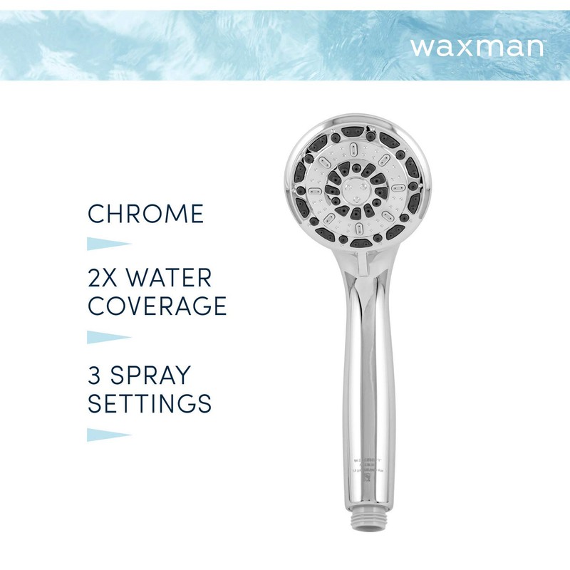 Aqua Vista 3.5-in. Polished Handheld Shower Head with 3 Spray