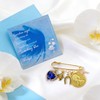 Gowvvxu Something Blue Pin for Bride, Bridal Bouquet Charm Cross