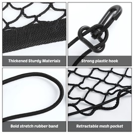 DONGKER Dog Car Barrier Net,Car Pet Lock Safety Net Pet Travel Barrier Mesh Guard with 4 Hook for SUV Car Dividing Pet