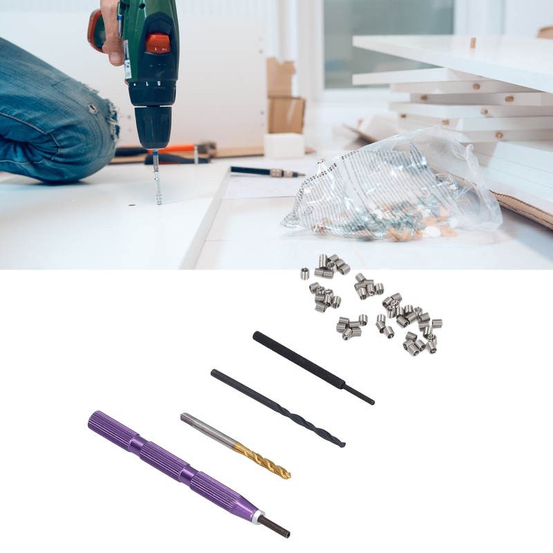 54 Pcs Thread Repair Kit M3x0.5x2D Thread Inserts Damaged Threads