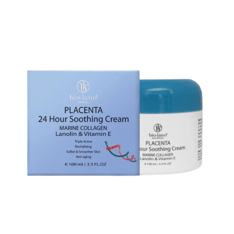 Bio-Lano Placenta 24 Hour Moisturising Cream Collagen Lanolin & Vitamin