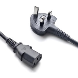 SCROY – 1.8M C13 Kettle Lead Power Cable | UK Mains cord for Laptop Adapters, Desktop PCs, Monitors, Printers, Scanners, NAS, Amplifiers & More – Black