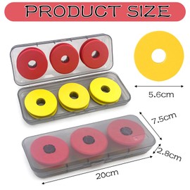 XPOOP Pack of 6 Foam Line Winders, Winding Board Fishing Equipment, Leader Fishing Line Spoolers, Mini Fishing Line Spooler Reel Winders, Leader Bag Spooler of Fishing (Red + Yellow)