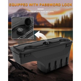 ROADFAR Right Passenger Side Truck Bed Storage Box Replacement For Ford For F-150 2015-2022 Password Lockable Lid Truck Bed Toolboxes Black
