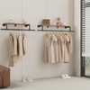 YheenLf Wooden, Space Saver Wall Mounted Garment Rack, Heavy Duty
