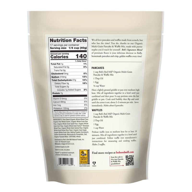 Bob's Red Mill Organic 7 Grain Pancake & Waffle Mix,