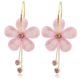 Stocking Stuffers Holiday Outfits for Women 2024 Pink Flower Earrings Women Boho Floral Dangle Earrings Petal Rose Flower Earrings Jewelry Gifts for Women