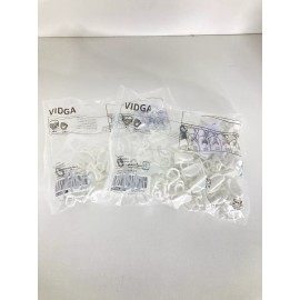 IKEA VIDGA Triple Track Rail 55” SET with 2 Wall Brackets +2x Packs Gliders