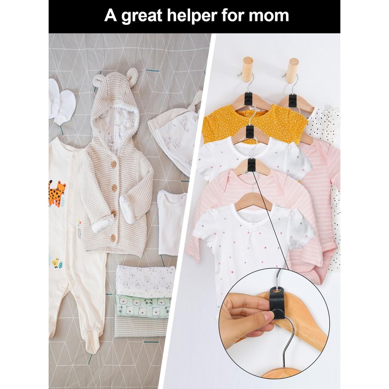 Sheryl&Rain 60Pcs Clothes Hanger Connector Hooks,Clothes Hangers Space Savers,Space Saving