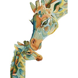 Bilrost Cross Stitch Kits for Beginners Needlepoint Kits for Adults Stamped Cross Stitch Kits for Adults DIY 14CT Embroidery Patterns Stitches Kit-Giraffes 16.54x21.65 inch