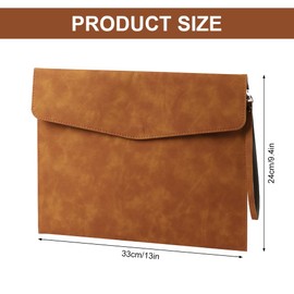 OFFCUP Dokumententasche A4 PU Leder mit Tragegriff Wasserdichte Document Case mit Taschen Erweiterung Dateiordner Dokumentenhalter Organizer für Papier Schreibwaren und Tablet-PC Hülle -Braun