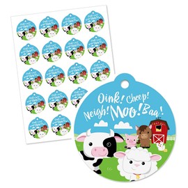 Farm Animals - Baby Shower or Birthday Party Favor Gift Tags (Set of 20)