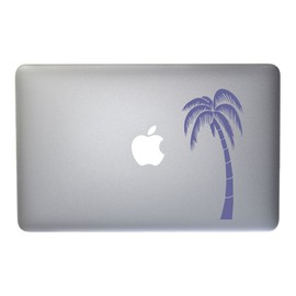 Lone Tropical Palm Tree Vinyl Decal for MacBook, Laptop or Other Device 5 Inch (Lavender)