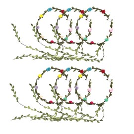 6 Pieces Assorted Colored Flower Crown Floral Headband Wreath Garland Bohemian Style Wedding Bride Bridal Headwear for Wedding Festival Vacation Fairy Party Photography Props