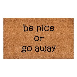 Calloway Mills Be Nice Or Go Away Doormat (Tan/Black, 24" x 36")
