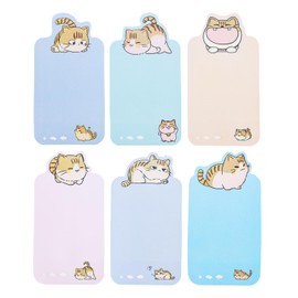 M&G 6 Pcs Cute Cat Sticky Notes Set, 2x4.5 inch Post its Animal Divider Tabs Self-Stick Note Pads Sticky Notes Writing Memo Pads Page Marker for Cat Lovers Kids Home School Offices Gifts 30 Sheets/Pad