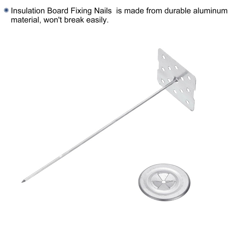 PATIKIL 80mm Perforated Insulation Pins with Round Washer,100 Sets 2in