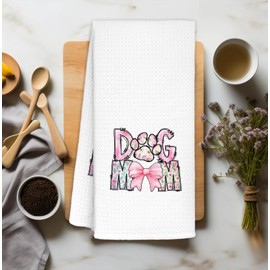 KRHFG Dog Mom Kitchen Towels Decorative, Dog Lover Owner Gifts for Women Dish Towels, Pet Lover Gifts Hand Towels Drying Cloth for Kitchen Bathroom Decor, 16x24 Inch