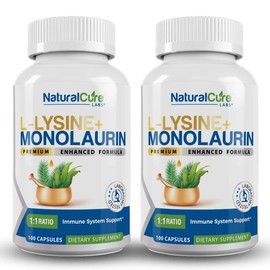 L-Lysine + Monolaurin 600mg – 1:1 Ratio, 100 Capsules – Immune & Digestive Support by Natural Cure Labs:_2 Bottles ($2.00 off)