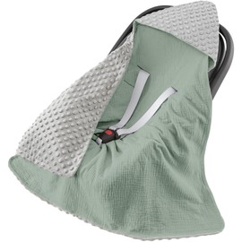 Susurration Swaddling Blanket Baby Seat Baby Blanket 90 x 90 cm Pram and Child Seats Universal Baby Blanket for Newborns and Toddlers Swaddling Blankets Dot Strap (Green)