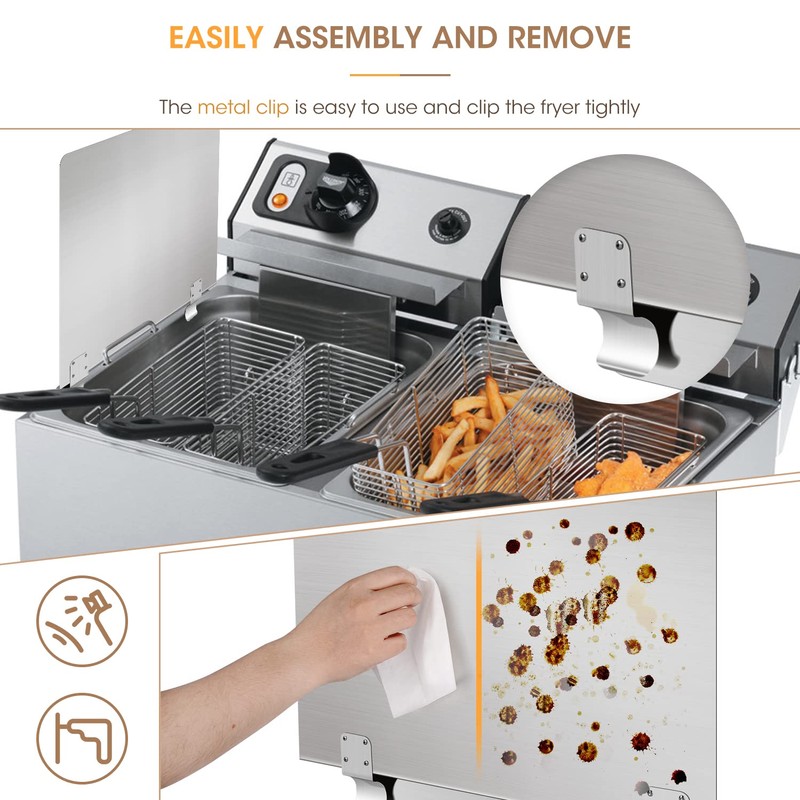 SDSNTE Stainless Steel Commercial Deep Fryer Splash Guard 20-1/2" W